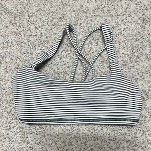 lululemon athletica Black and White Striped sports bra